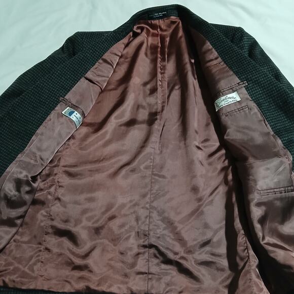 Ron Chereskin Men's Cashmere Blend Blazer 3 Button 42R Grey Houndstooth - Picture 4 of 11